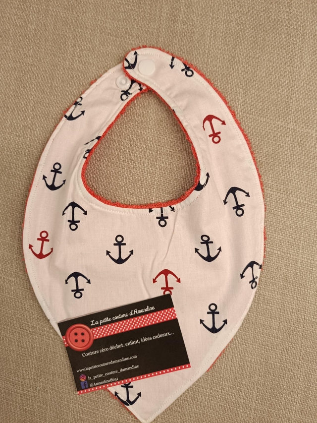 Bavoir bandana ancre 