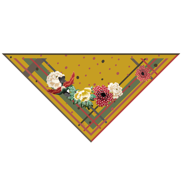 Foulard Châle Mésange - Laine, Soie et Cachemire - Jaune Curry