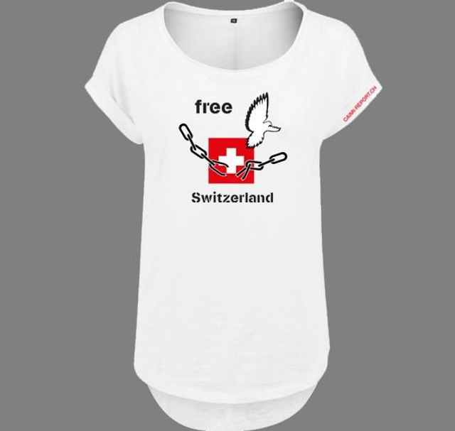 Leichtes Damen-Shirt Free Switzerland, weiss