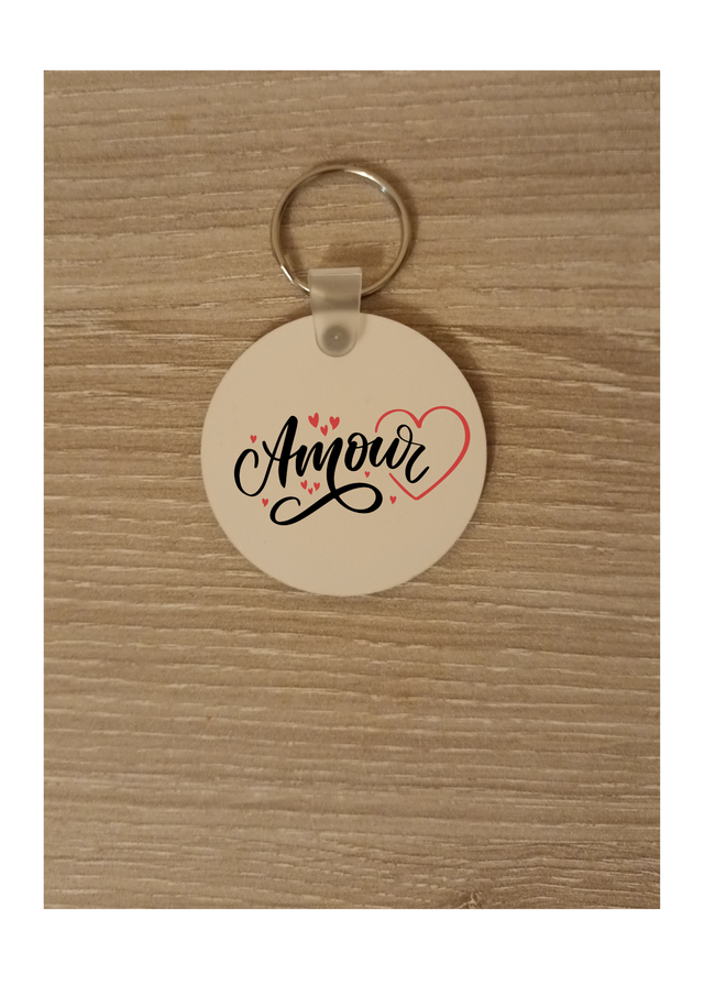Porte clé avec le mot amour 