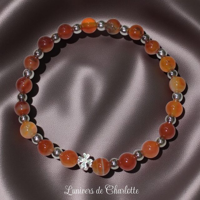Bracelet "Cornaline" - Perle 6 mm - REF60