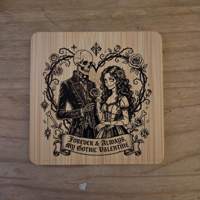 Skeleton Forever & Always Valentine's Coaster