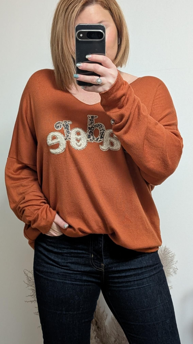 Ref P004 pull j'adore terracotta TU 36/44 
