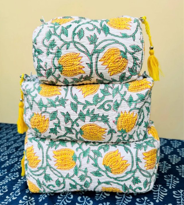 White/Green/Yellow Toiletry Bag Large