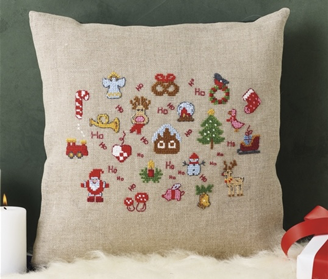 Permin Ho Ho Ho Cushion Counted Cross Stitch Kit