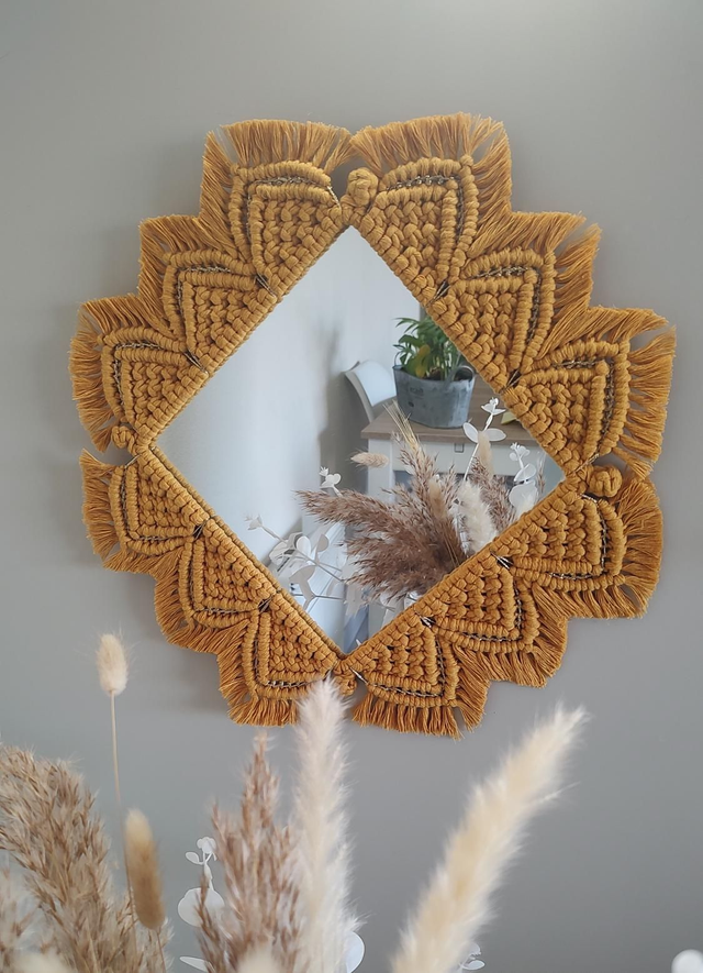 MANDALA MIROIR Carré/Losange • Moutarde