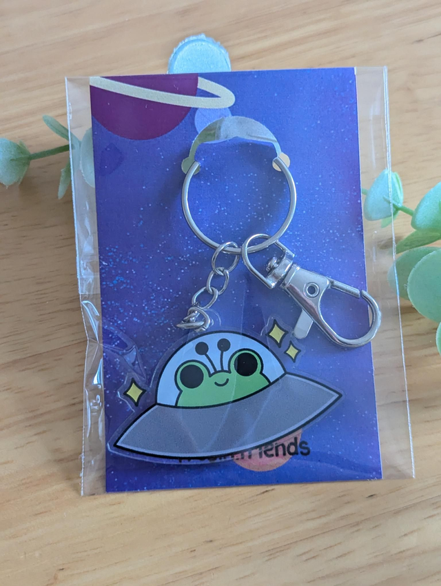 UFO Frog keyring 