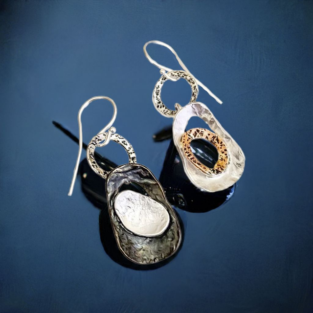 Pendientes en plata 925 y cobre.