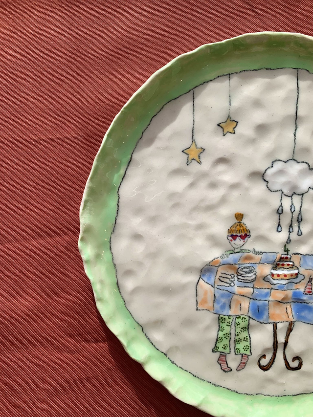 Assiette à dessert "Gudule et Ernesto"