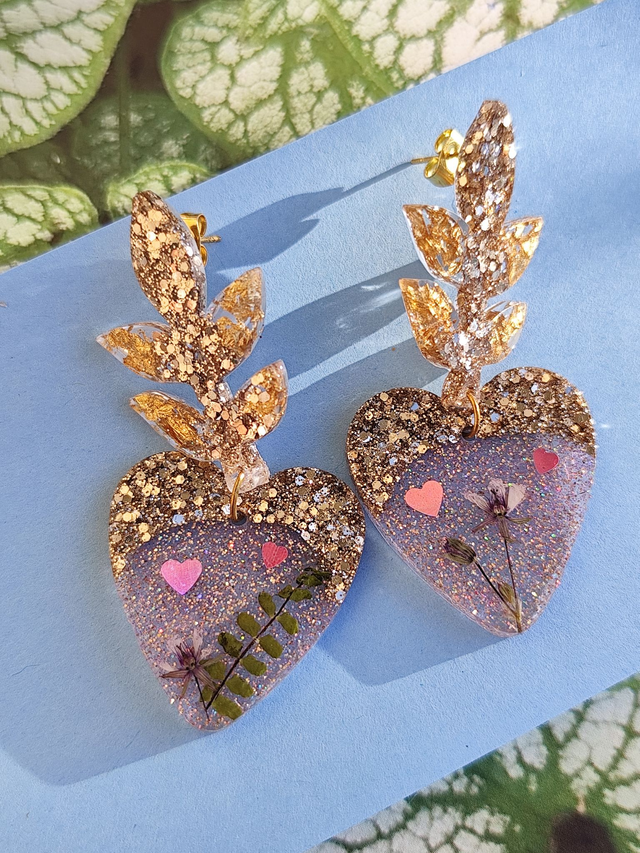 Boucles d&#039;oreilles cœurs ex-voto &quot;Poésie Suspendue&quot;