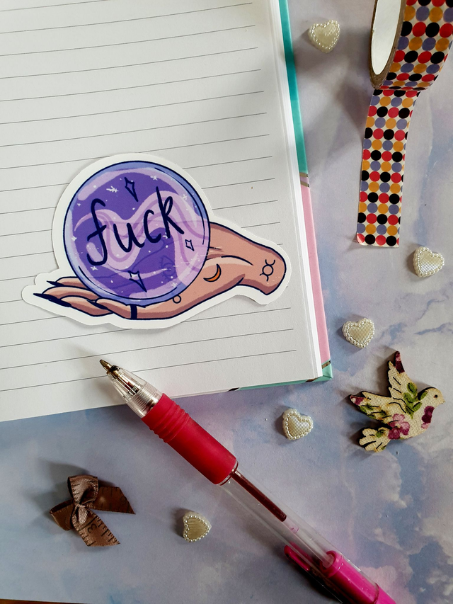 "F**k" Crystal Ball Single Stickers