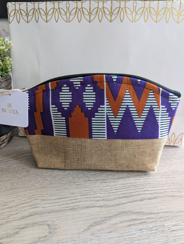 Lot de pochettes en wax et toile de jute