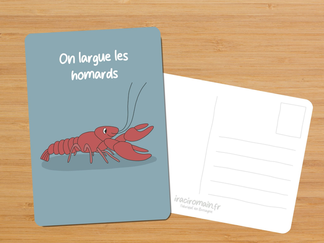 Carte postale " On largue les homards "