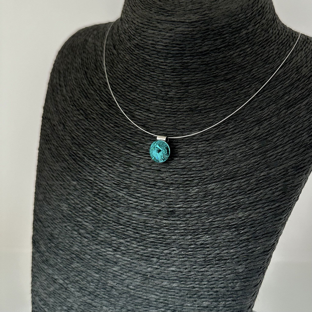 Solitär RIVOLI 12 an Edelstahlreifen, Blue Zirkon, kräftiges Türkis