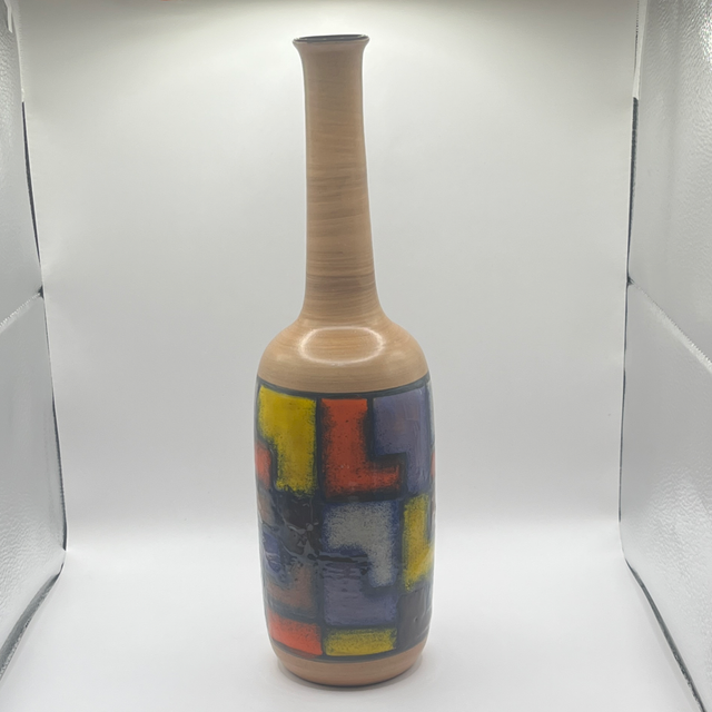 Bitossi V178/35 Colour Block Vase — 35cm Tall, Mid-Century Italian
