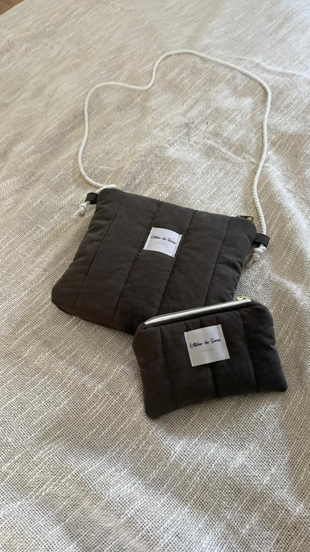 Ensemble porte monnaie et sac &quot; KAKI&quot;