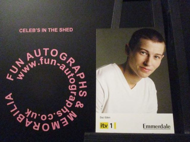 Luke Tittensor (Daz Sugden) Original Emmerdale Yellow &amp; Black Itv1 Logo Cast Card