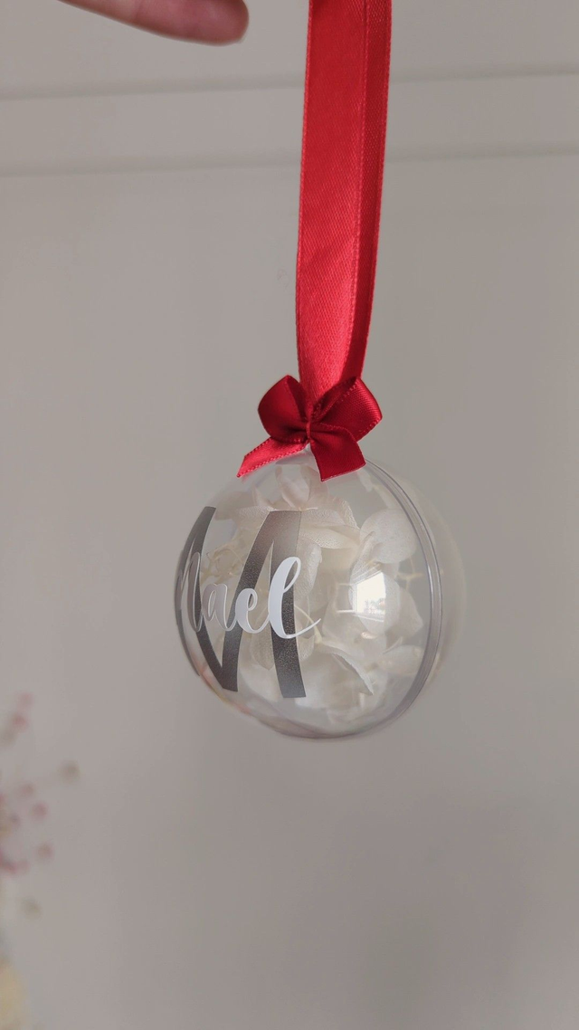 Boule de Noël (Plastique) - Hortensias Blancs