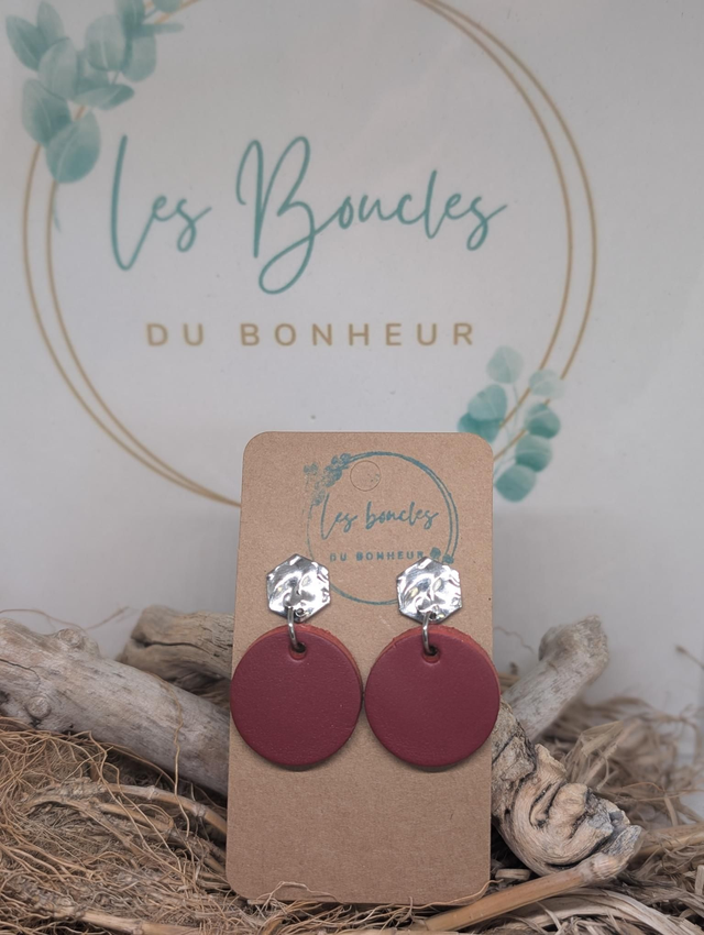 Boucles d&#039;oreilles Évasion bordeaux ev006