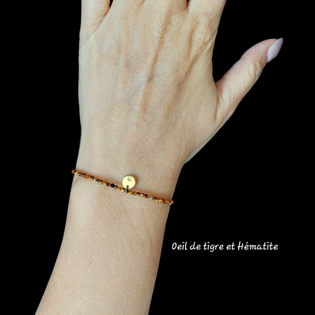 Bracelet Oeil de tigre et Hématite 