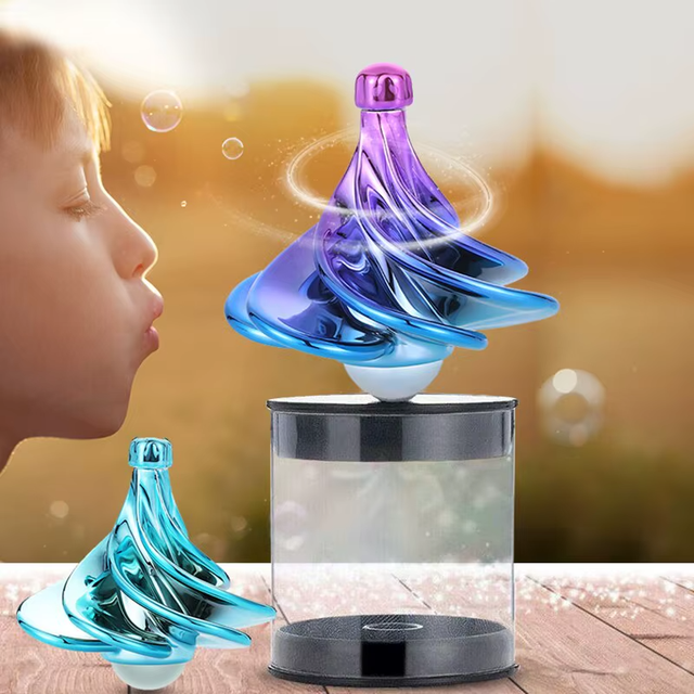 0001 - Gyro Fidget Spinner - blauw/magenta (tol)