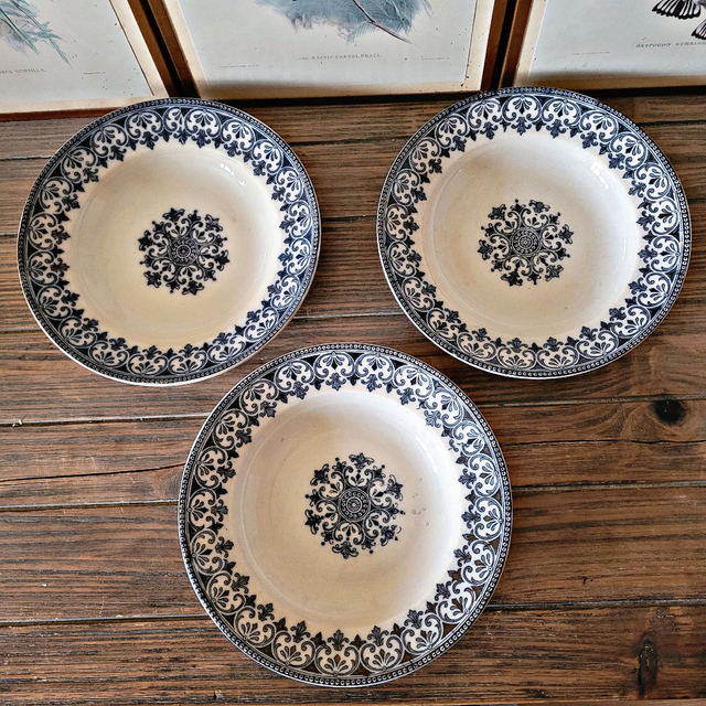 X Assiettes creuses Badonviller FT terre de fer modèle Oriental (lot de 3)