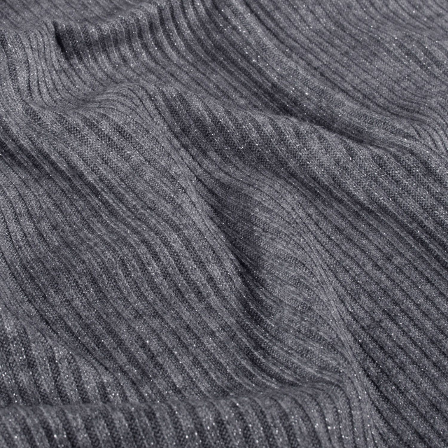 Rib Jersey Anthracite lurex