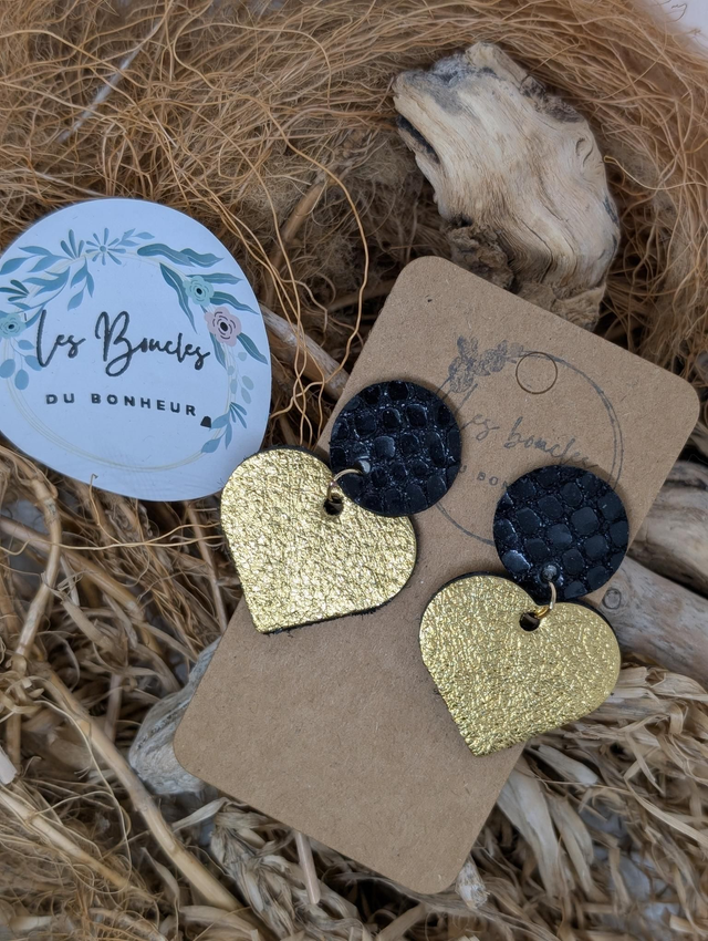 Coeur ❤️ c2031 noir doré 