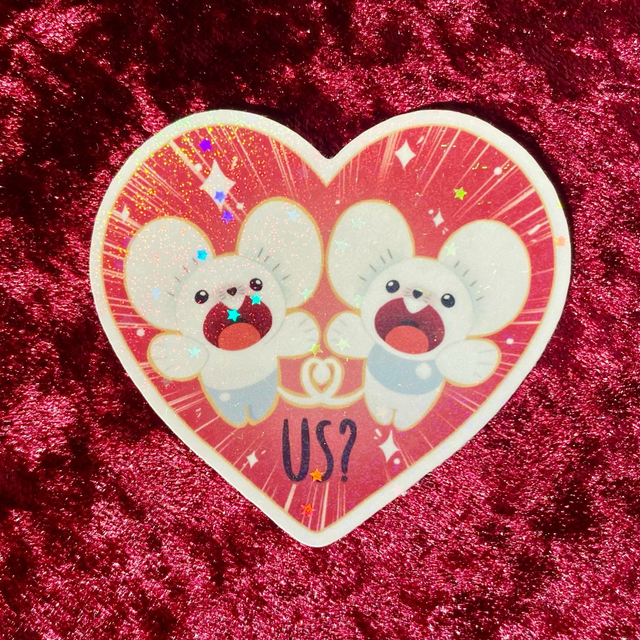Tandemaus “Us?” Holographic Sticker