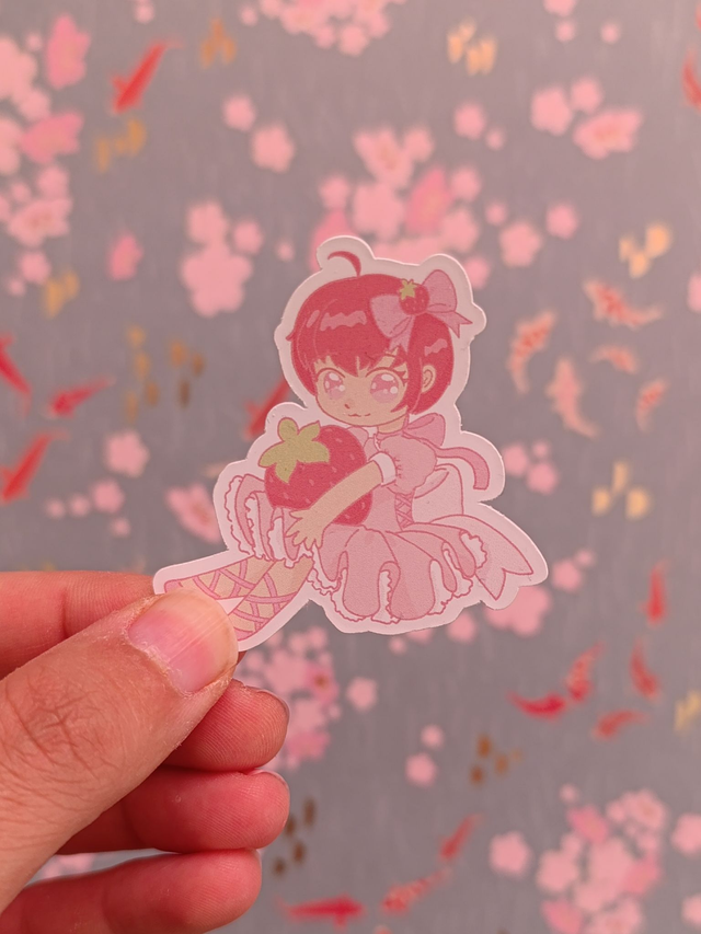 Erdbeer Mädchen Vinyl Sticker 