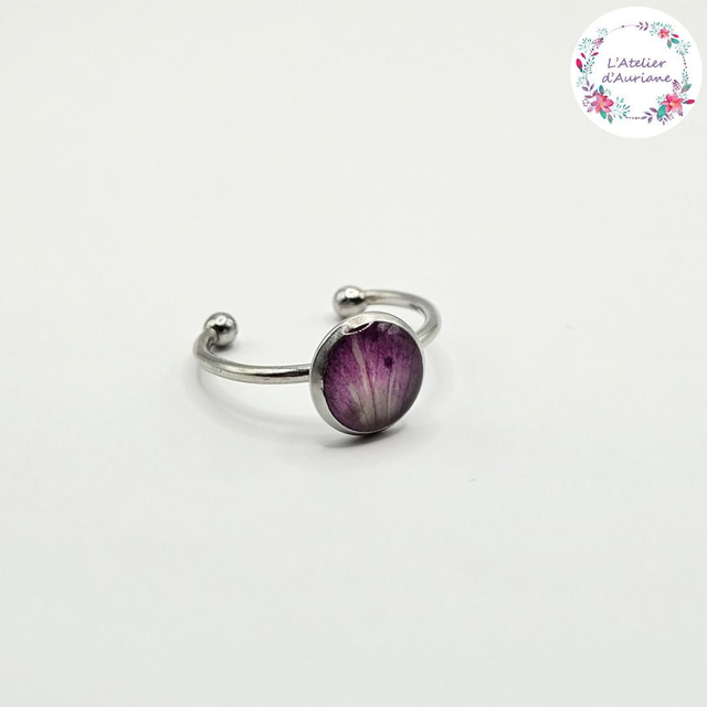 Bague "Pétale de rose" argentée