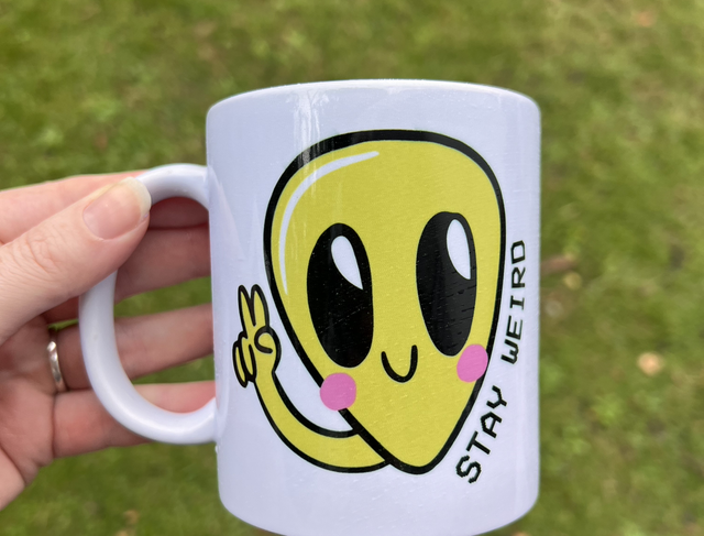 Stay weird alien (white mug)
