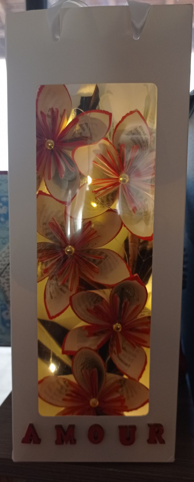 Fleurs dans sac transportable avec lumière