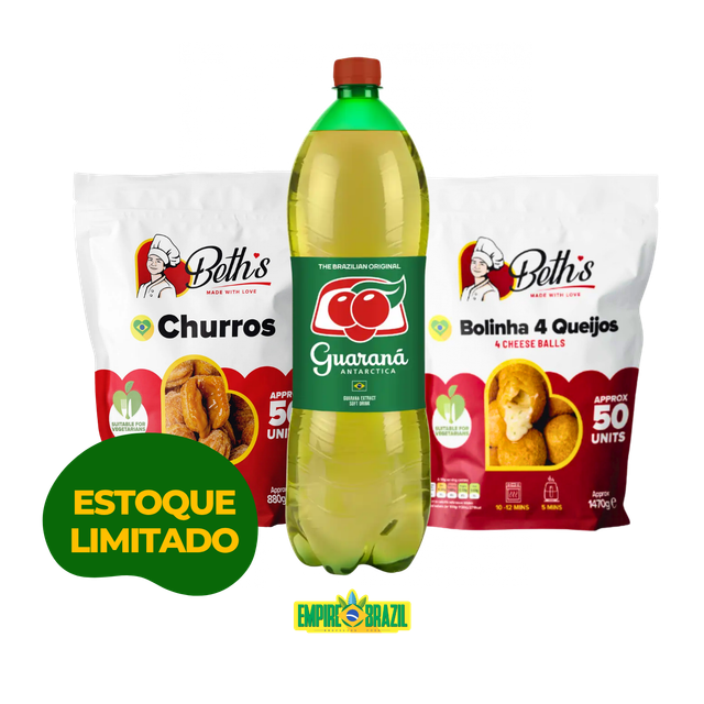 Kit: • 50 churros • 50 bolinhas queijos  • 1 Guaraná 1,5L