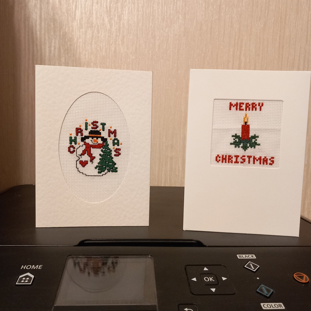 Christmas Snowman Cross Stitch Card