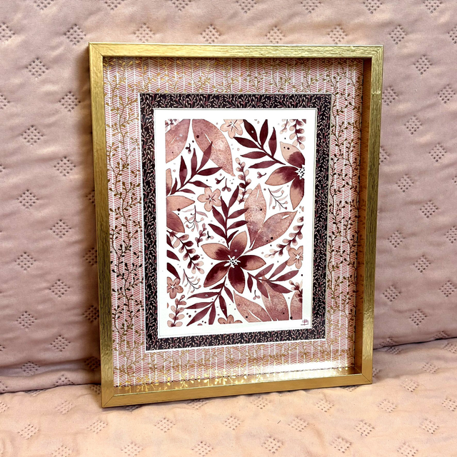 Cadre "Feuillage rosé"