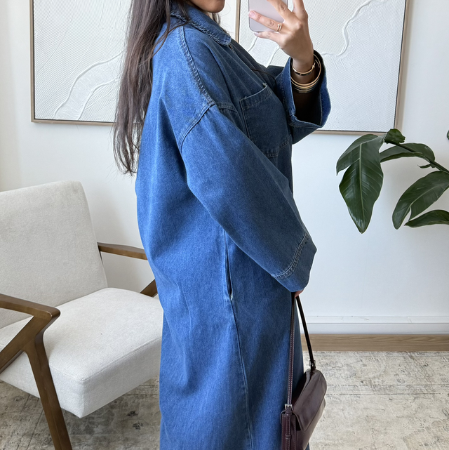 Robe en jean bleu foncée 