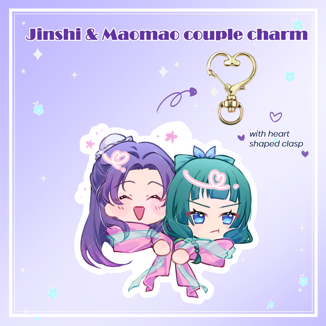 Jinshi &amp; Maomao Apothecary Diaries Couple Scarf Charm