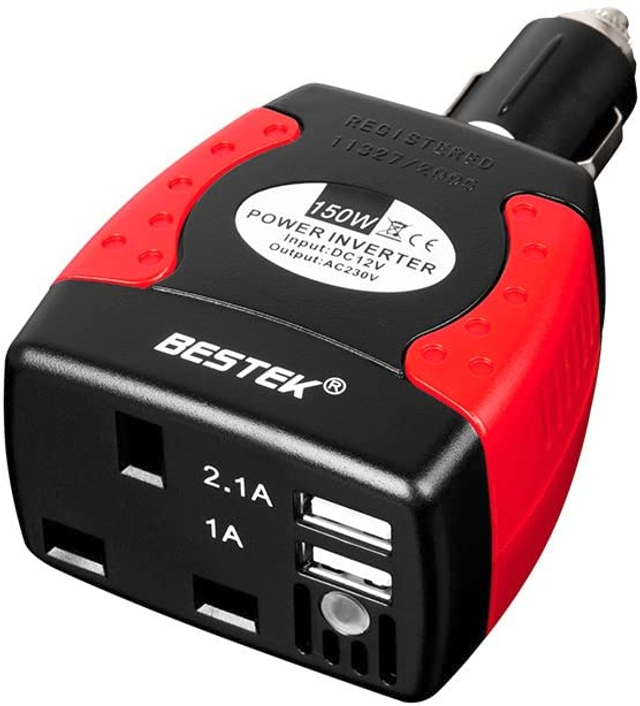 Bestek 230VAC Power Inverter UK Socket for car cigarette lighter socket
