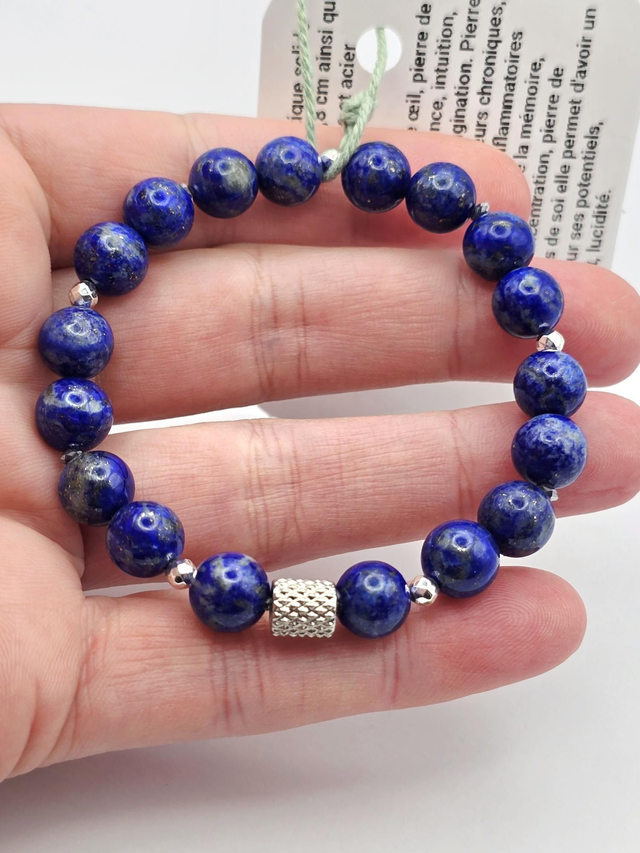 Bracelet Lapis lazuli 0,8 cm 