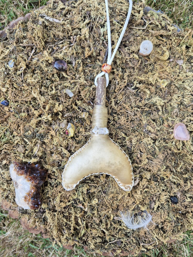 Reindeer and Amethyst New Moon Necklace Rattle