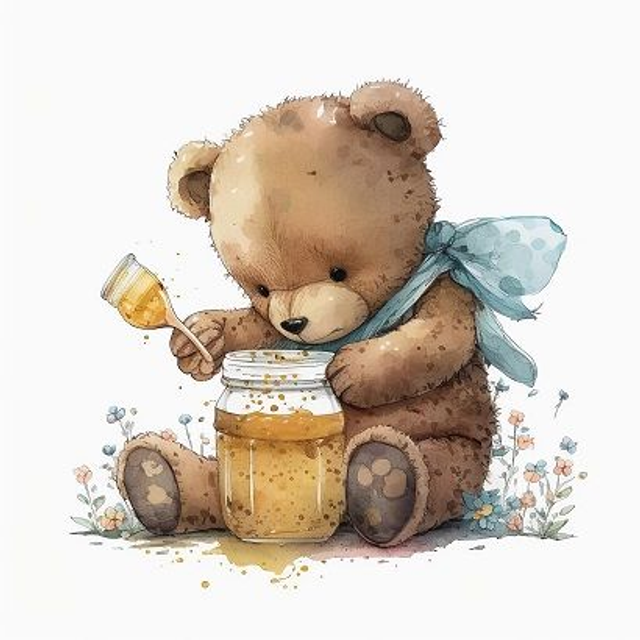 Bear with Honey Coaster