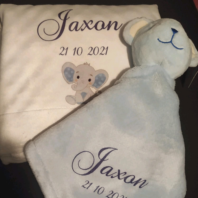personalised baby blanket &amp; comforter set