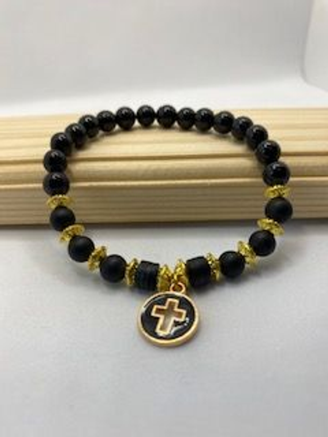 Bracelet en Tourmaline Noire et Onyx