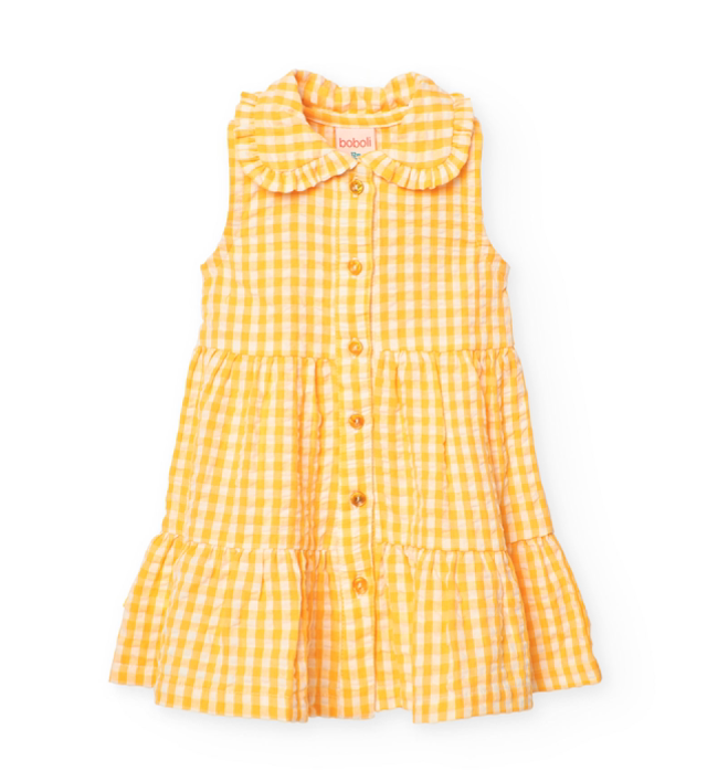 Boboli - vestito quadri giallo