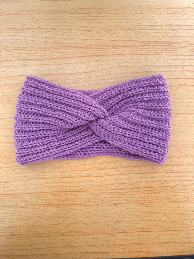 Bandeau torsadé mauve - Jocelyne - taille unique
