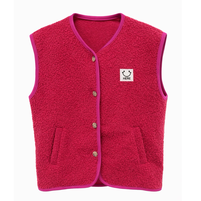 Teddy gilet roze - one size