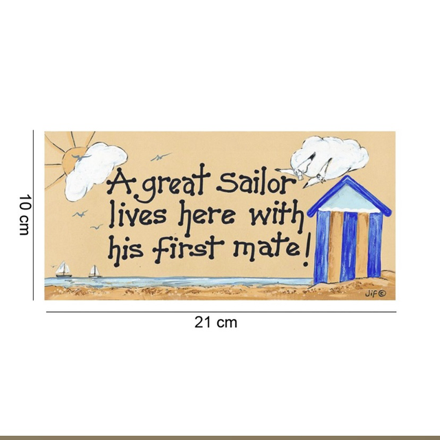 A great sailor lives here plastic sign 