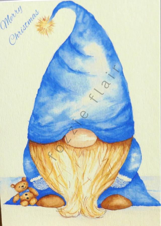 Christmas Gnome Blue (Christmas Card)