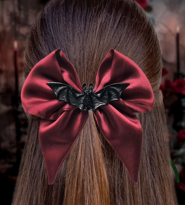 Barrette à cheveux - Vampire Gothique bordeau